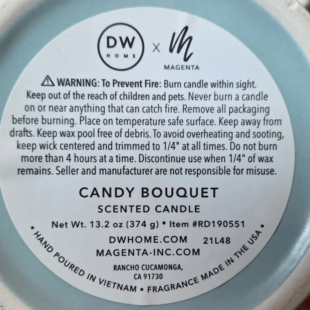 Rae Dunn Candy Bouquet Scented Candle ONLY see Details Below